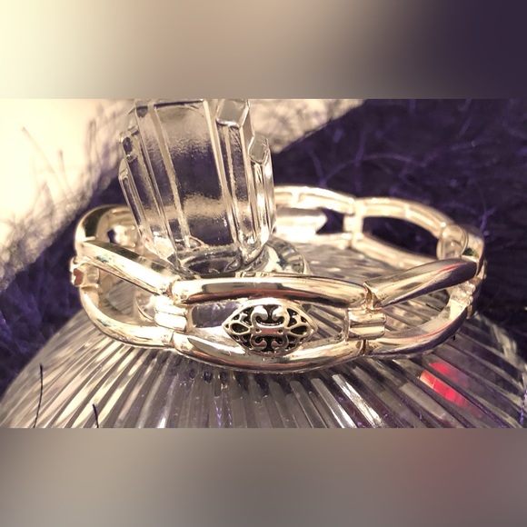 Napier Stretch Silver Tone w/Black Accents Bracelet - Picture 8 of 8